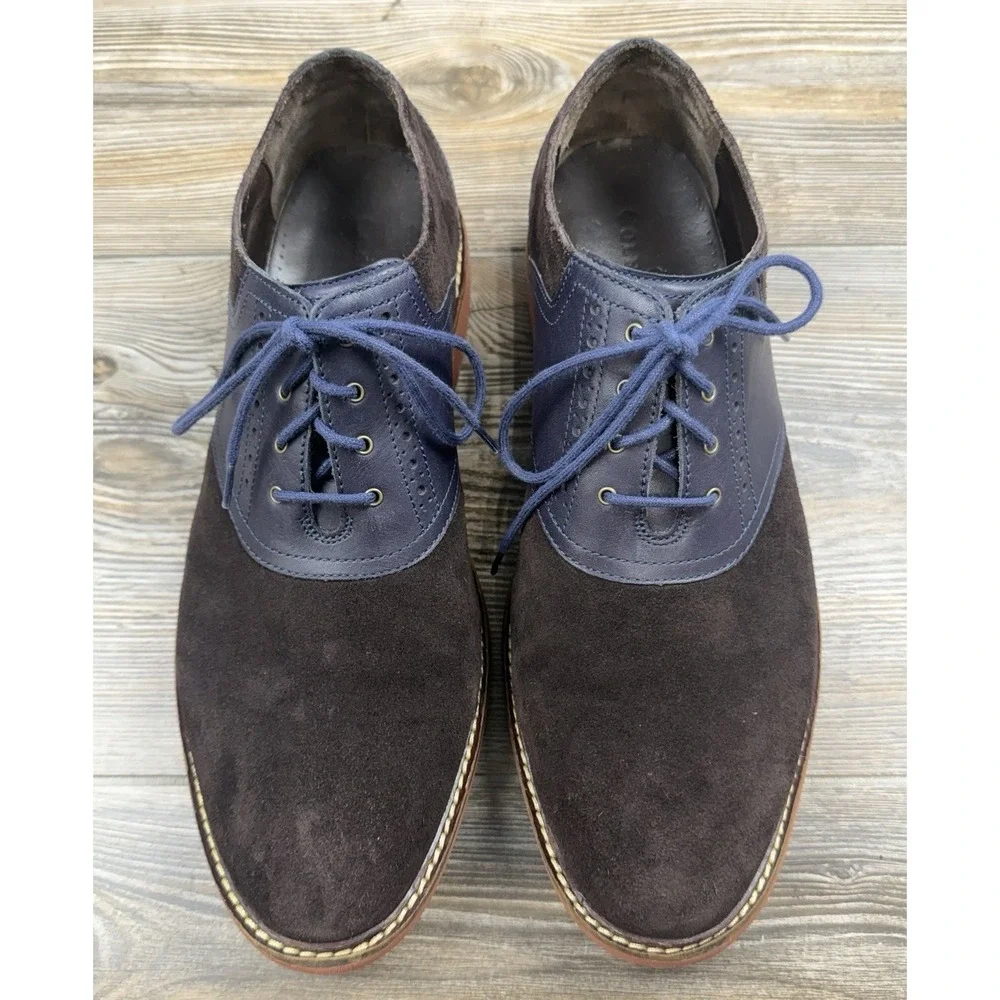 Cole Haan Men's Suede & Leather‎ Oxford Dress Shoes Brown/Blue Size 11M